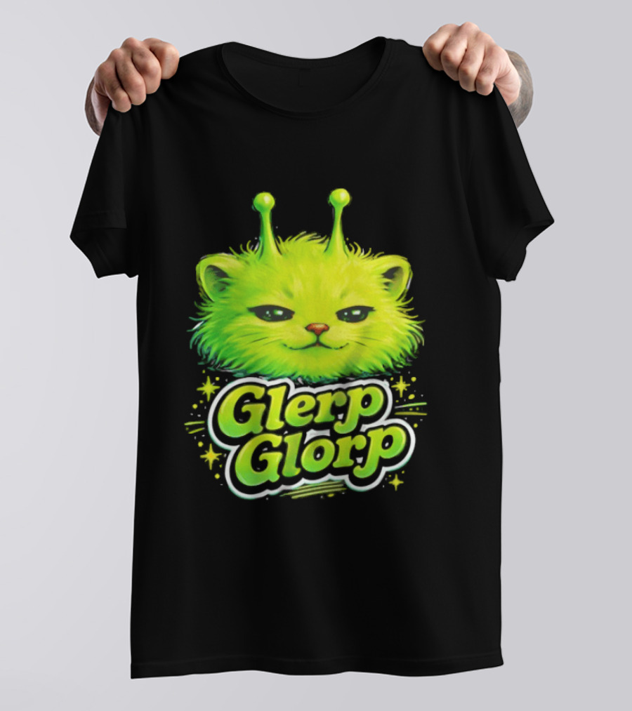 Glerp Glorp Alien Cat Fantasy Creature T-Shirt