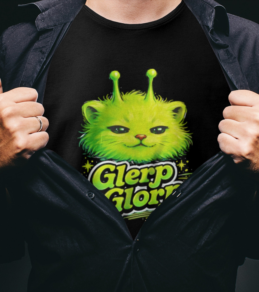 Glerp Glorp Alien Cat Fantasy Creature T-Shirt
