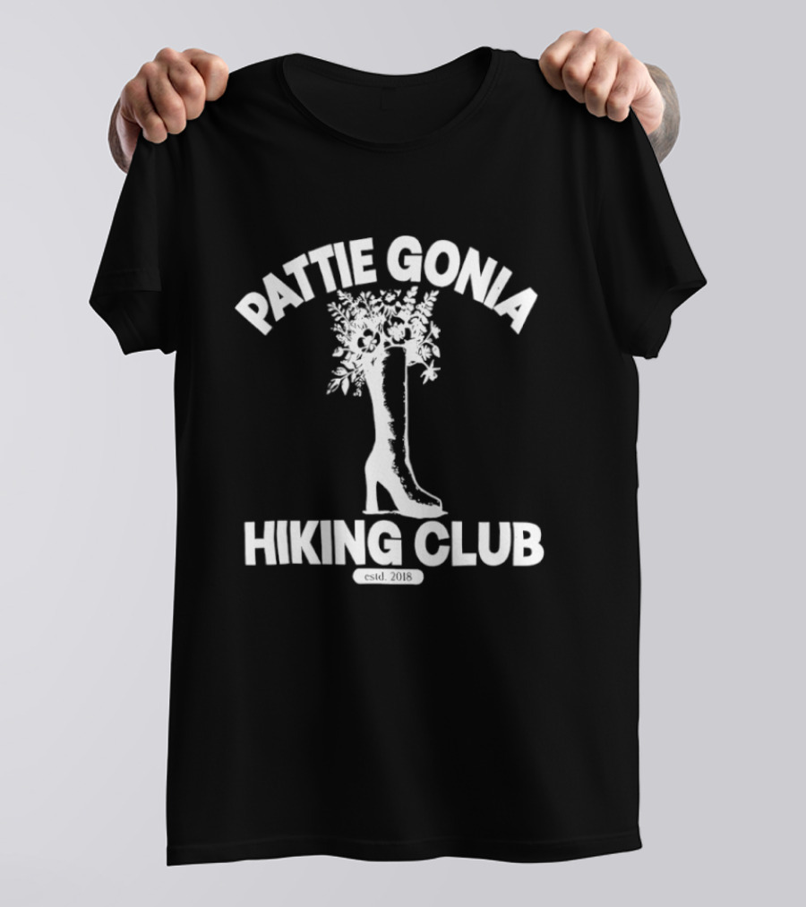 Pattie Gonia Hiking Club Est 2018 Boot And Floral T-Shirt