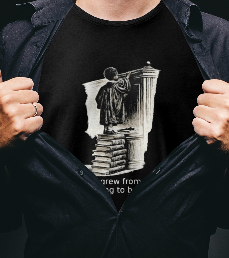 Justice Grew From Voices Too Young To Be Heard Child Standing On Books T-Shirt