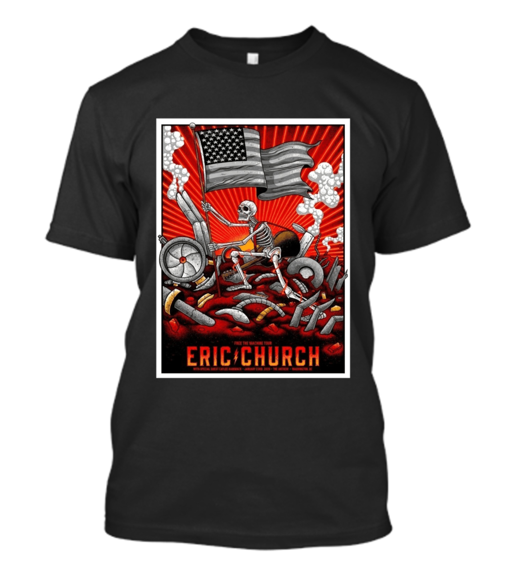 Eric Church Free The Machine Tour Washington DC The Anthem January 23 2026 T-Shirt