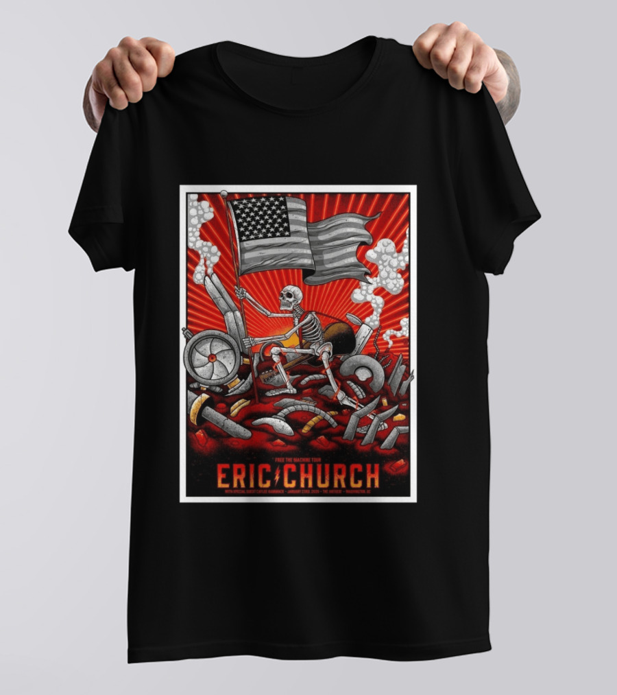 Eric Church Free The Machine Tour Washington DC The Anthem January 23 2026 T-Shirt