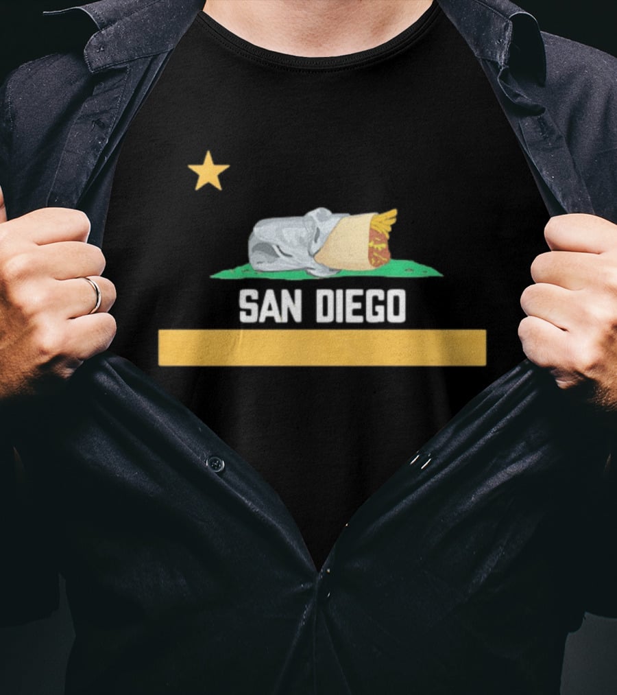 San Diego Padres Burrito Star California Baseball Team Fan T-Shirt