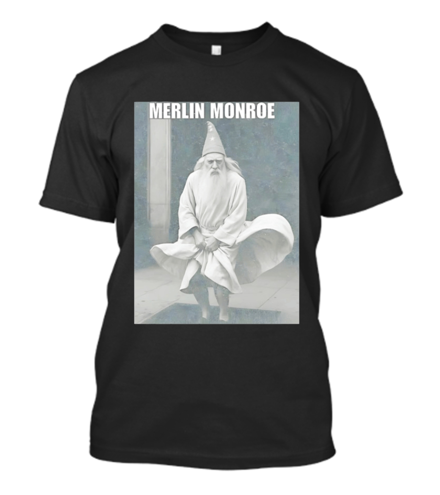 Merlin Monroe Gandalf Parody Seven Year Itch Wizard Wizardry T-Shirt