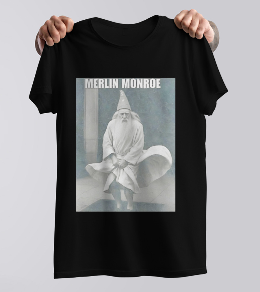 Merlin Monroe Gandalf Parody Seven Year Itch Wizard Wizardry T-Shirt