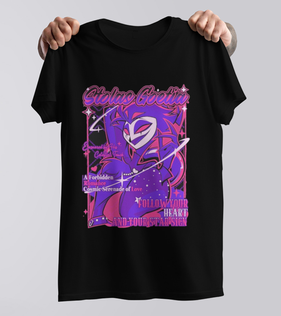 Stolas Goetia Cosmic Serenade A Forbidden Romance Follow Your Heart Star Sign T-Shirt