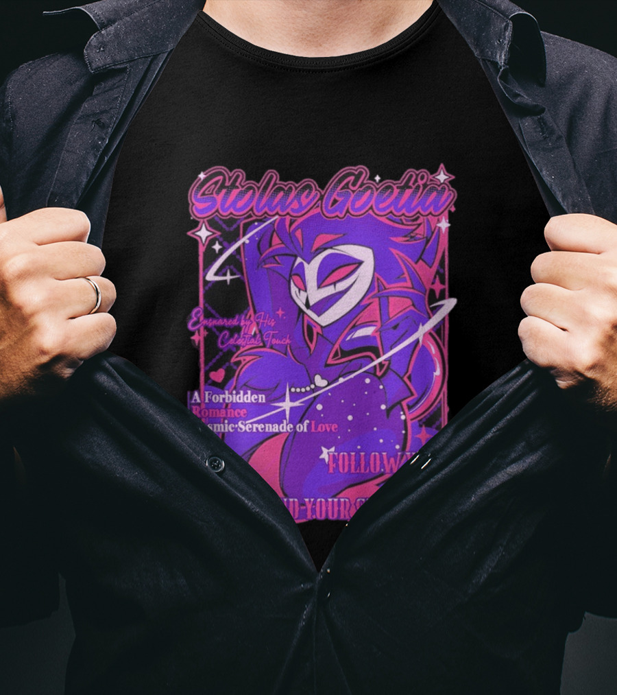 Stolas Goetia Cosmic Serenade A Forbidden Romance Follow Your Heart Star Sign T-Shirt