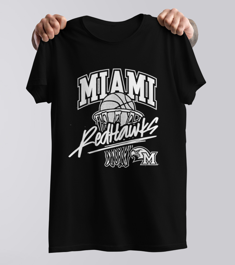 Miami RedHawks Basketball Hoop And Ball T-Shirt