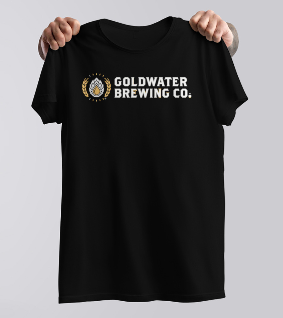 Goldwater Brewing Co Branding Emblem With Golden Drop T-Shirt