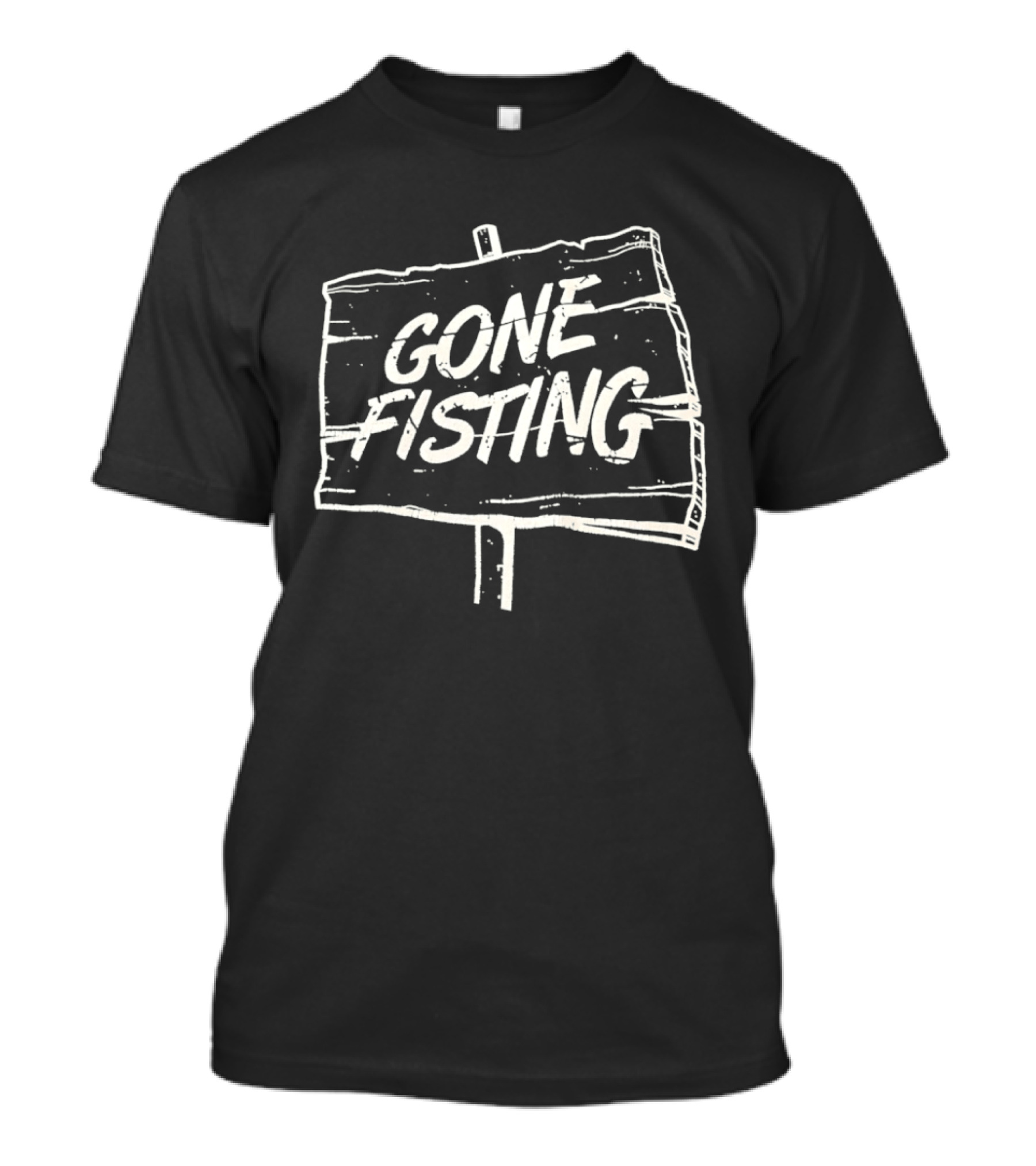 Gone Fishing Sign Rustic Wooden T-Shirt