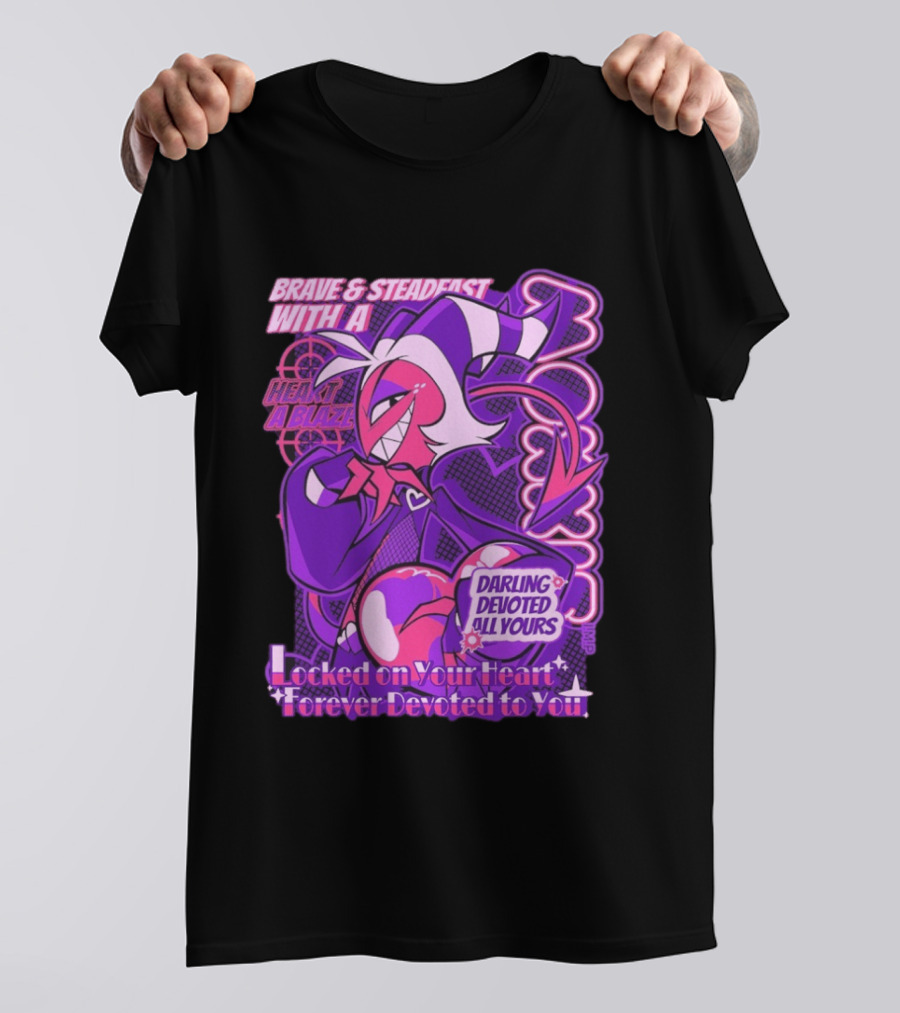 Brave And Steadfast Moxxie With A Heart Ablaze Darling Devoted All Yours Locked On Your Heart Forever Devoted To You T-Shirt