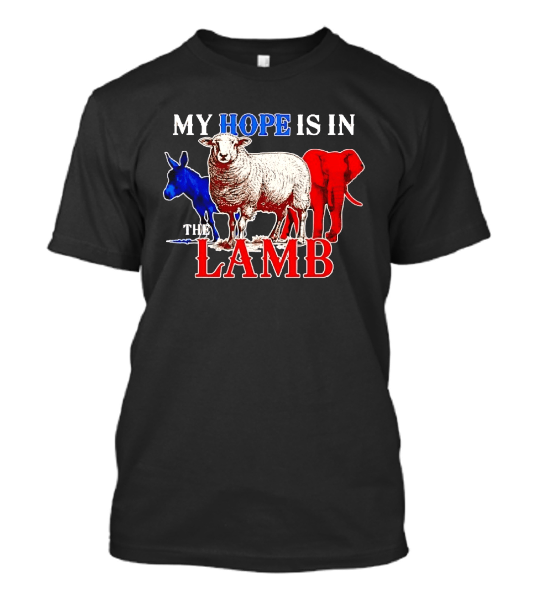 My Hope Is In The Lamb Red White Blue Animal T-Shirt