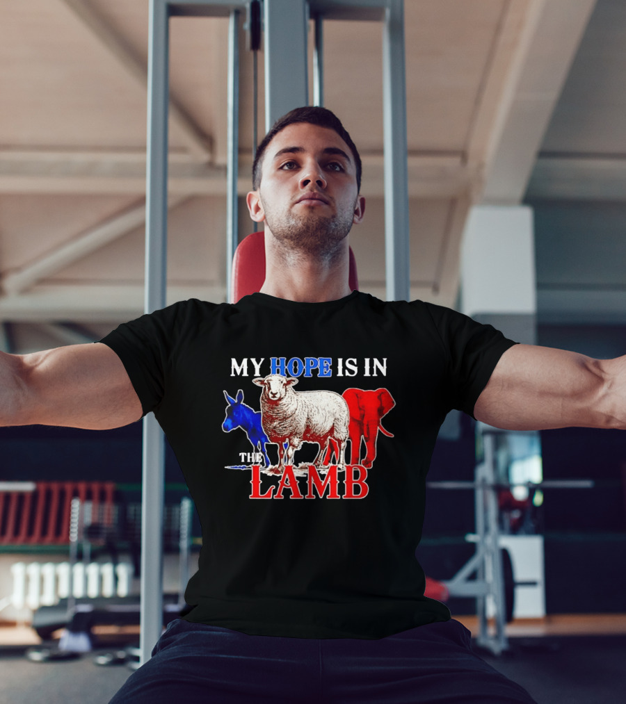 My Hope Is In The Lamb Red White Blue Animal T-Shirt