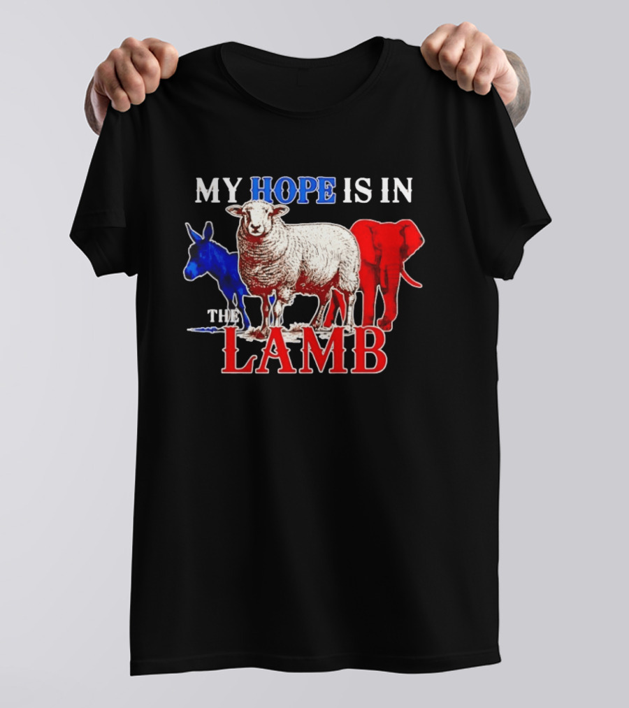 My Hope Is In The Lamb Red White Blue Animal T-Shirt