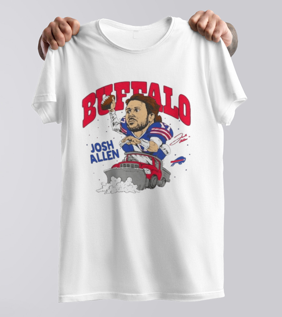 Buffalo Bills Josh Allen Snow Plow Football T-Shirt