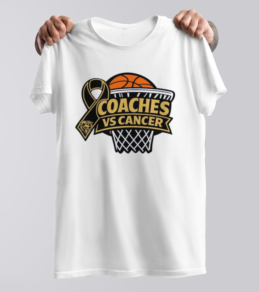 Coaches Vs Cancer Chicago Bears Basketball Ribbon Collaboration T-Shirt