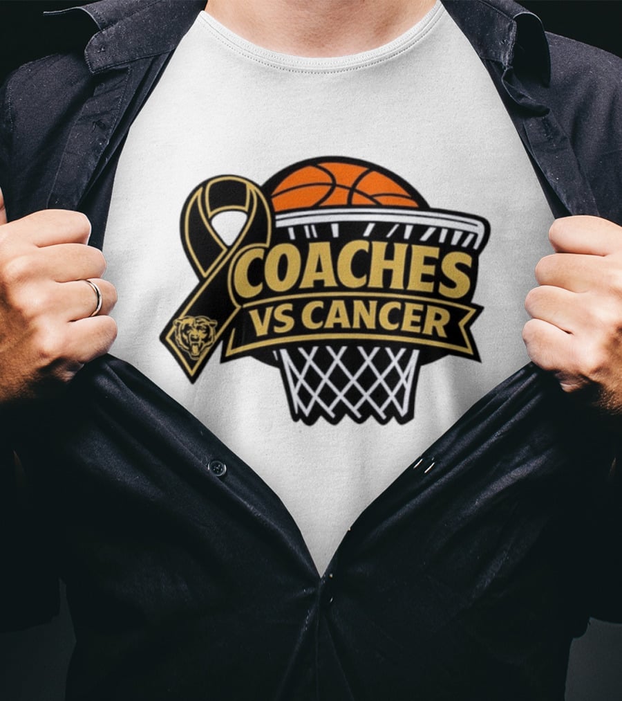 Coaches Vs Cancer Chicago Bears Basketball Ribbon Collaboration T-Shirt