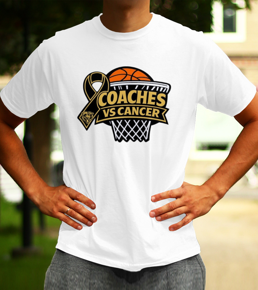 Coaches Vs Cancer Chicago Bears Basketball Ribbon Collaboration T-Shirt