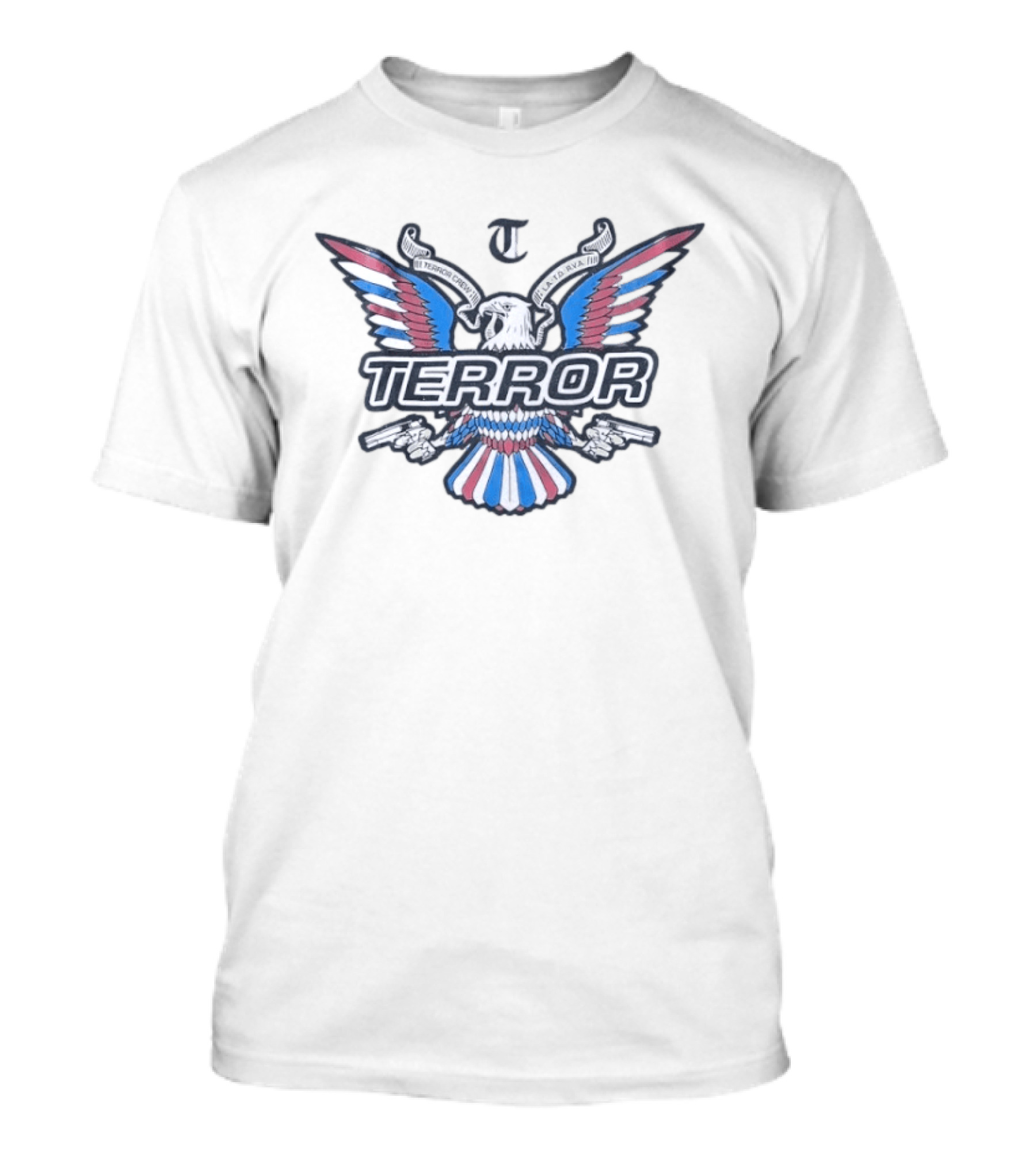 Terror Crew Eagle Two Guns Flata RVA Winged T-Shirt