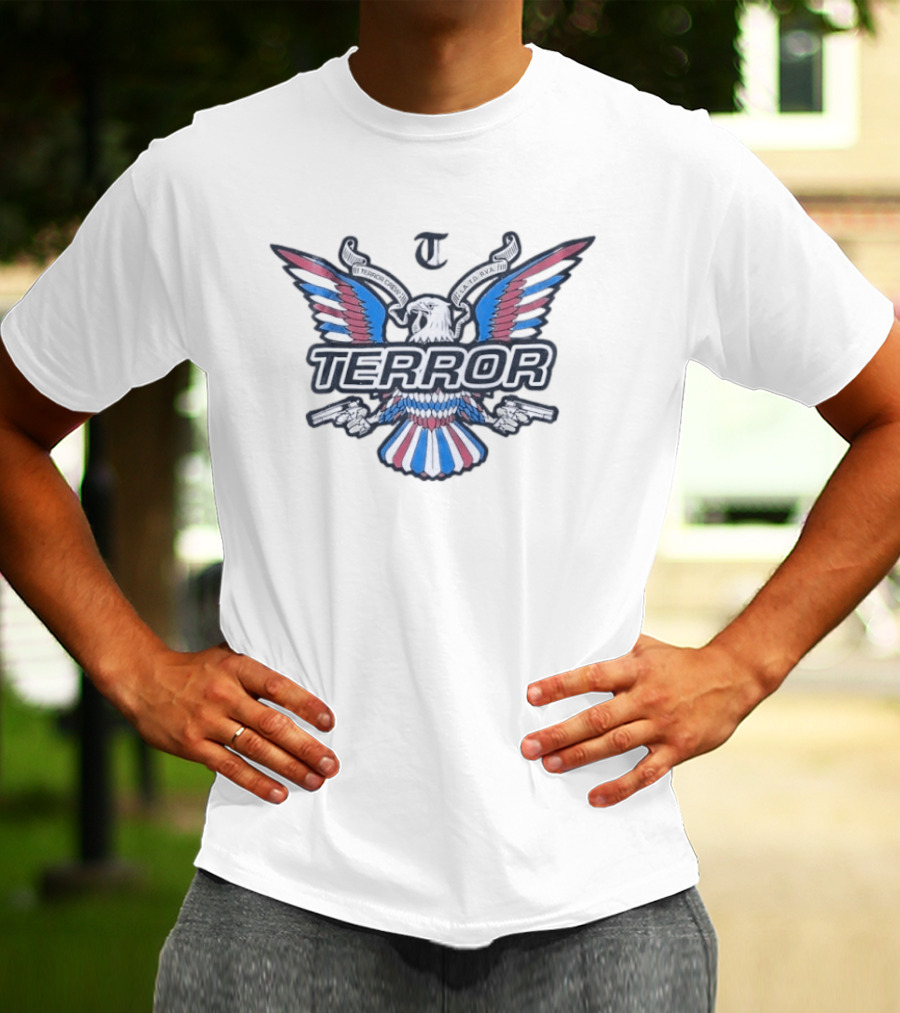 Terror Crew Eagle Two Guns Flata RVA Winged T-Shirt