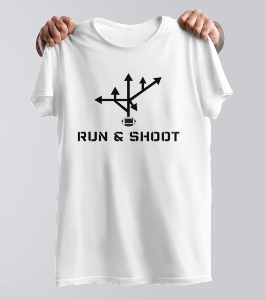 Run And Shoot Football Diagram Arrows And Ball T-Shirt