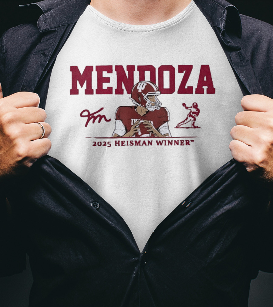 Mendoza Indiana Hoosiers 2025 Heisman Winner Football T-Shirt