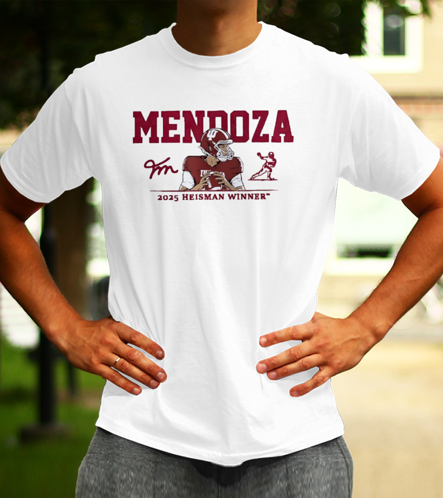 Mendoza Indiana Hoosiers 2025 Heisman Winner Football T-Shirt