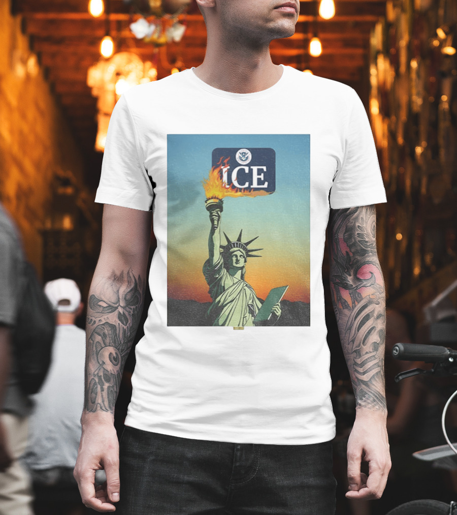 Statue Of Liberty Abolish ICE Protest Lady Liberty Anti Fascist Rally T-Shirt