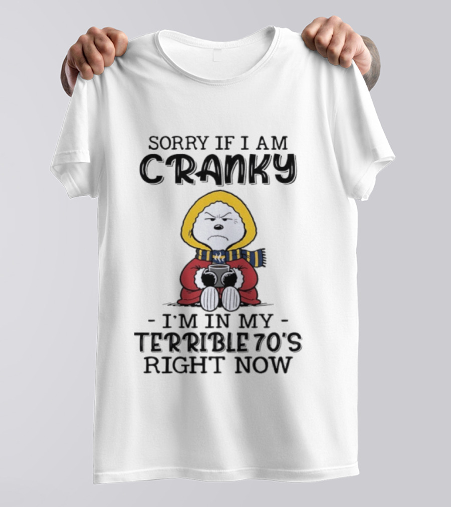 Grumpy Snoopy Sorry If I Am Cranky Terrible 70's Right Now T-Shirt
