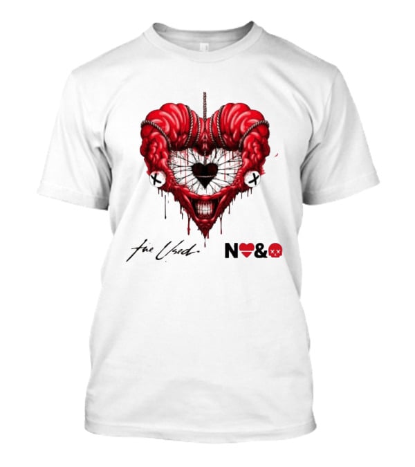The Used In Love And Death Reimagined Heart Skull Dripping Inkprint T-Shirt