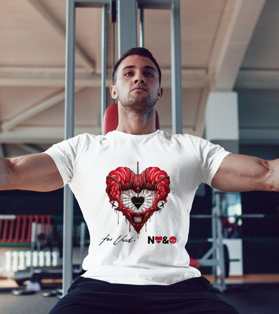 The Used In Love And Death Reimagined Heart Skull Dripping Inkprint T-Shirt