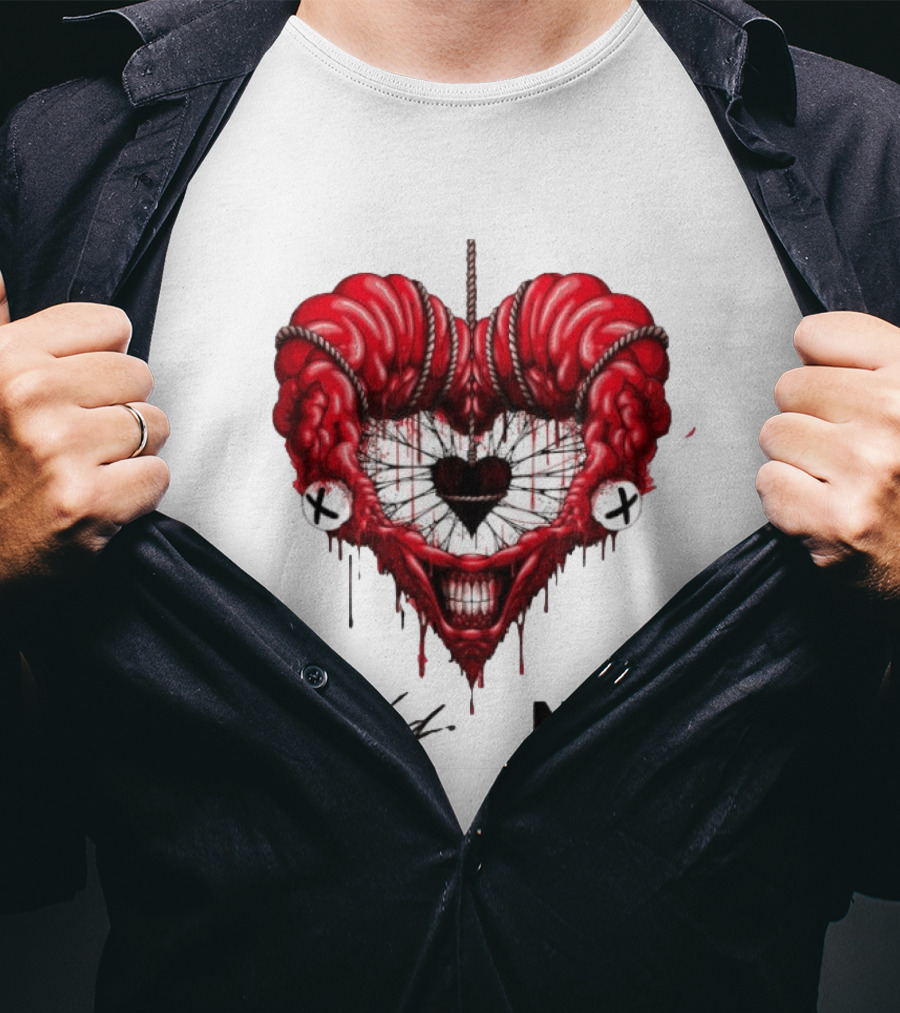 The Used In Love And Death Reimagined Heart Skull Dripping Inkprint T-Shirt