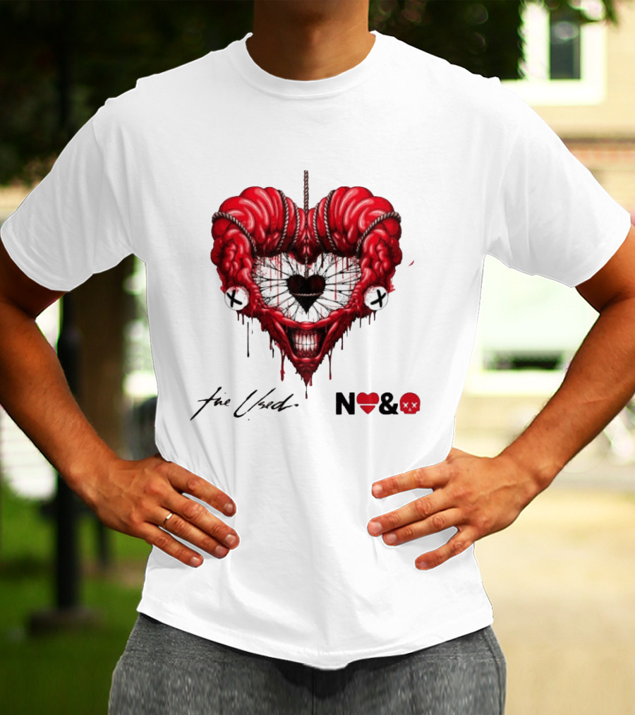 The Used In Love And Death Reimagined Heart Skull Dripping Inkprint T-Shirt