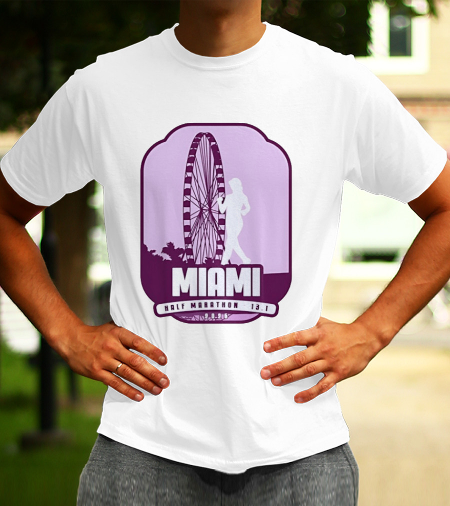 MIAMI Half Marathon 13.1 February 2 2025 Ferris Wheel T-Shirt