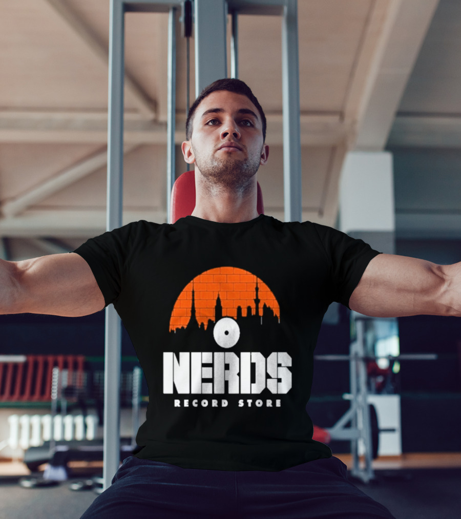 Nerds Record Store Brick Vinyl Drip T-Shirt