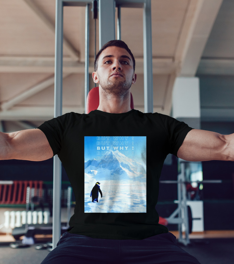 Penguin But Why Head Towards The Mountains Motivational T-Shirt
