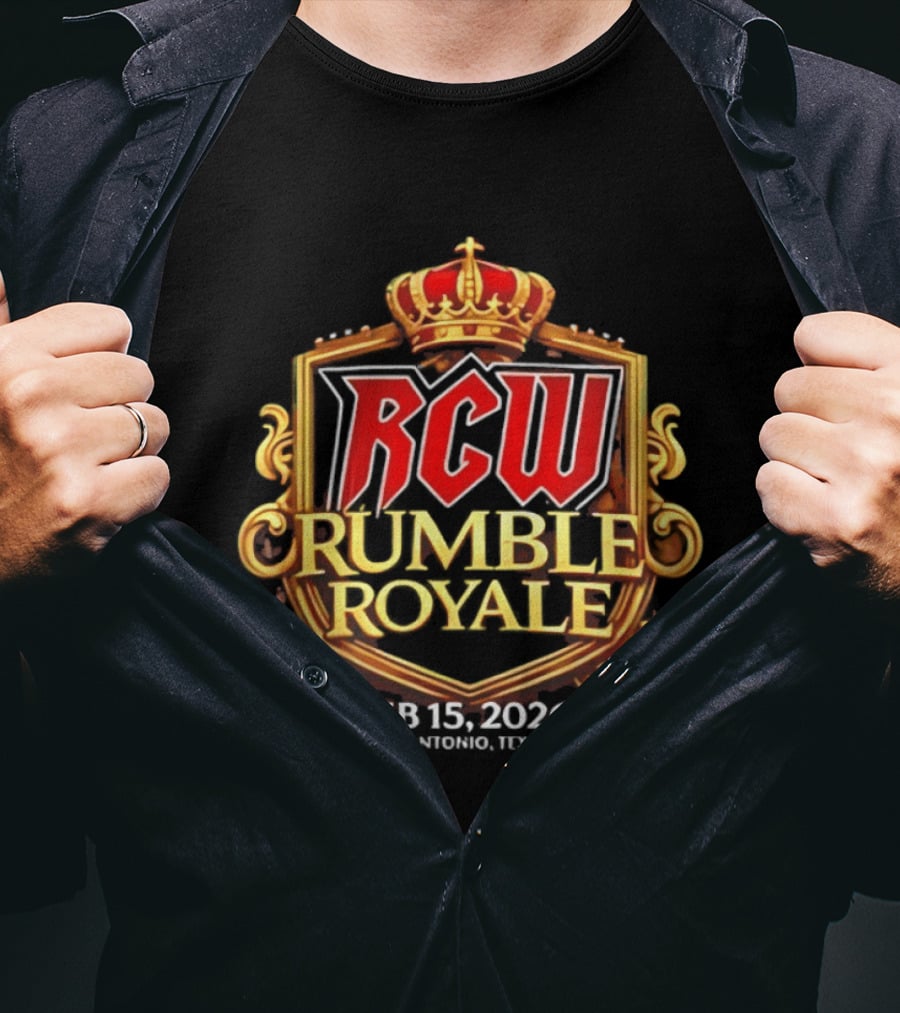 RCW Rumble Royale Feb 15 2026 San Antonio Texas Crown Crest Event T-Shirt