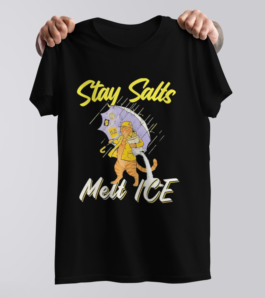 Stay Salty Cat Peace Anti ICE Movement T-Shirt