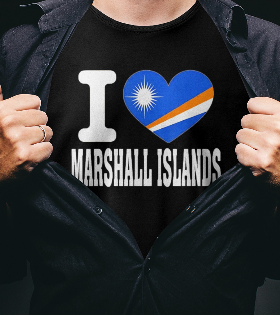 I Love Marshall Islands Heart Flag Souvenir T-Shirt