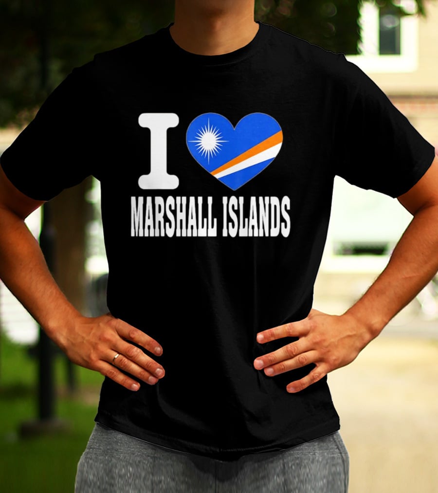 I Love Marshall Islands Heart Flag Souvenir T-Shirt