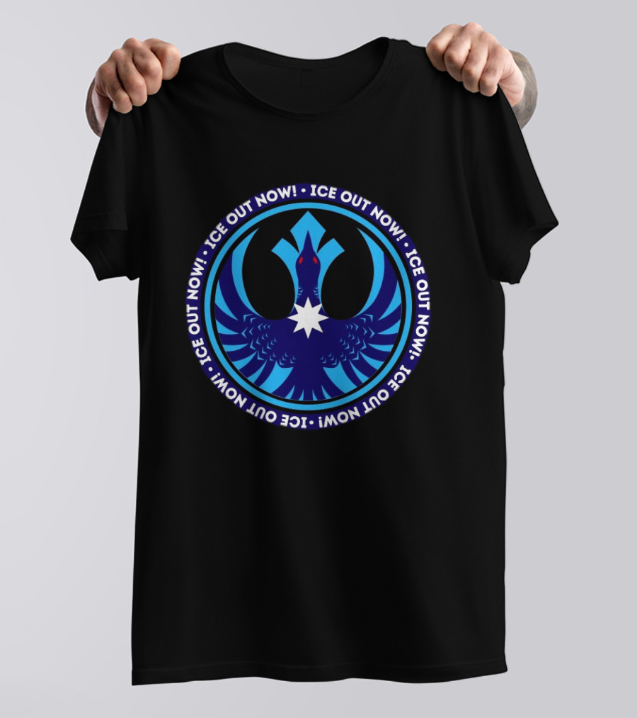ICE Out Now Minnesota Rebel Loon Iconic Blue T-Shirt