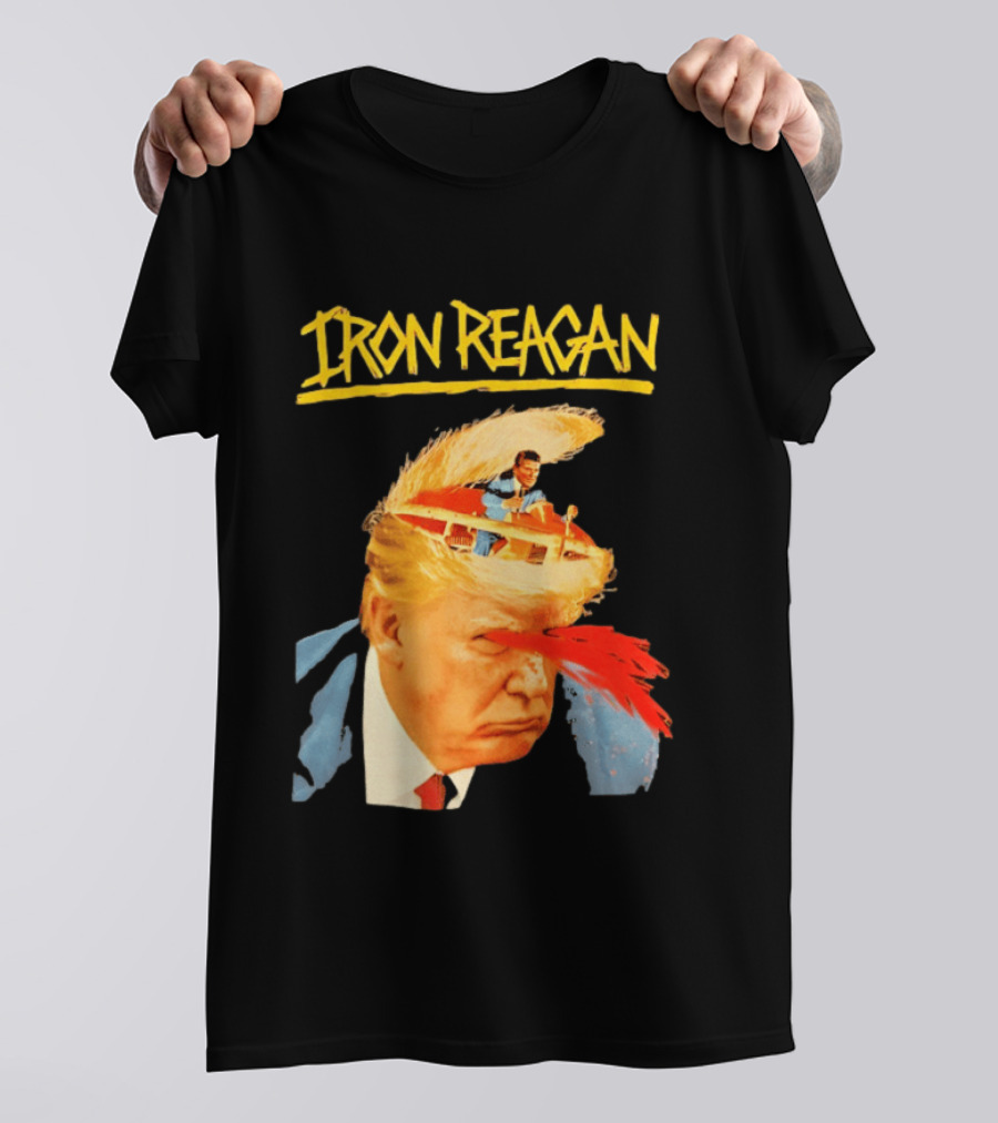 Iron Reagan Trump Cartoon Laser Beam Eye T-Shirt