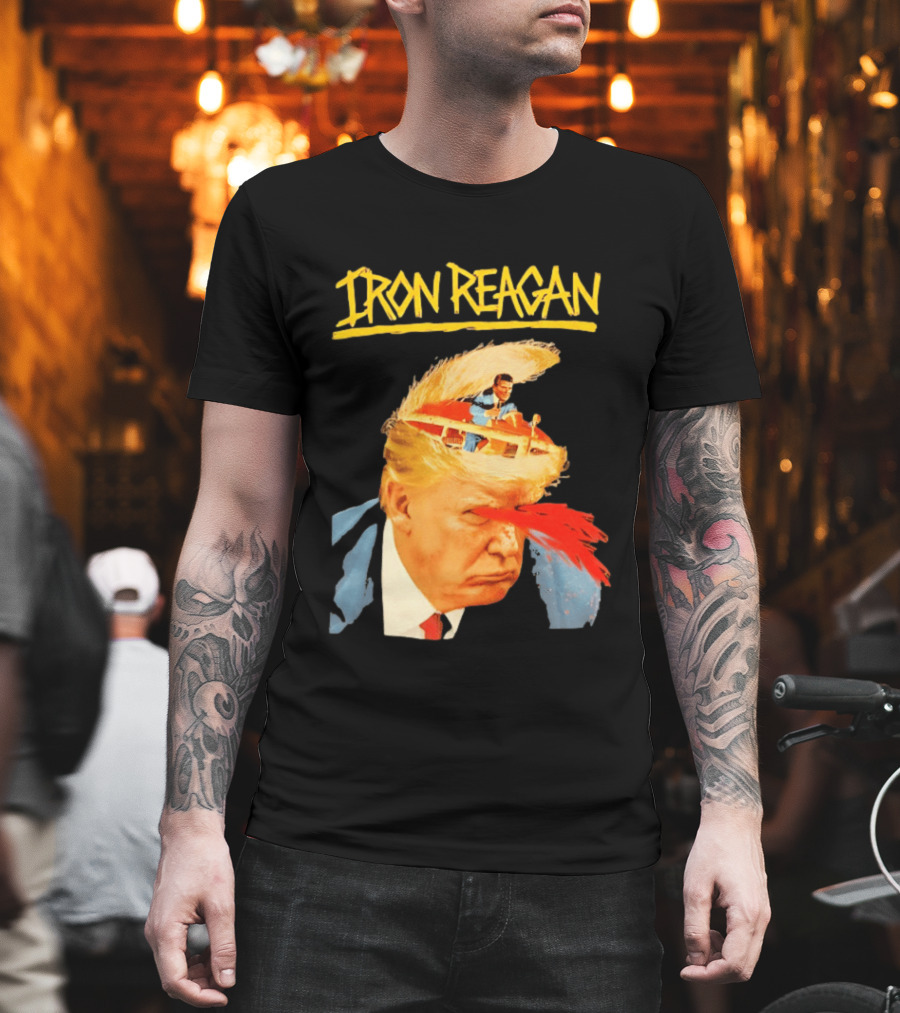 Iron Reagan Trump Cartoon Laser Beam Eye T-Shirt