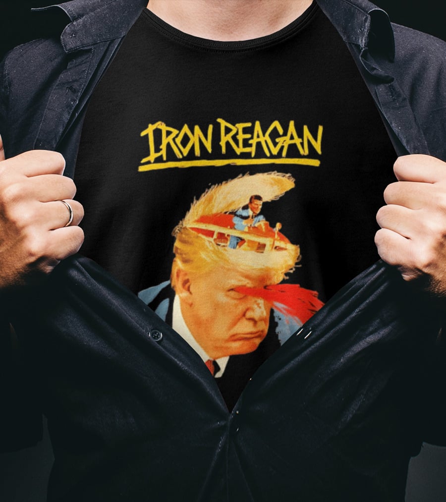 Iron Reagan Trump Cartoon Laser Beam Eye T-Shirt