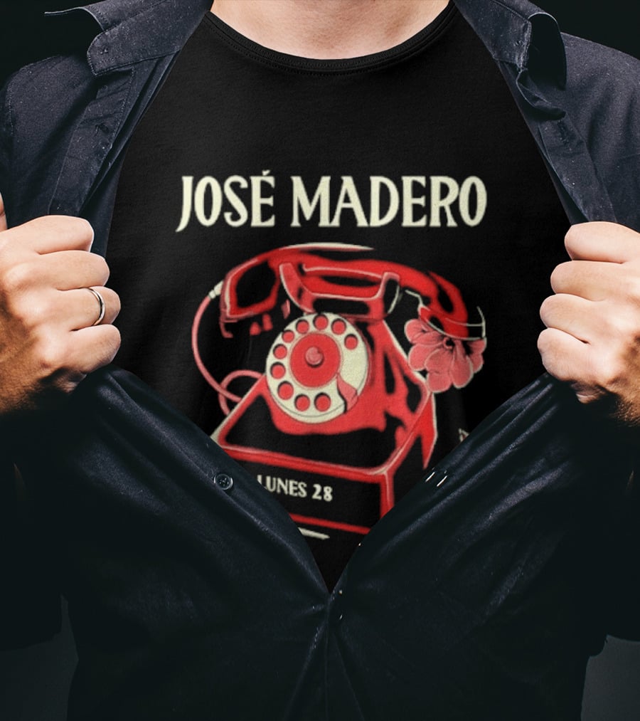 José Madero Lunes 28 Retro Red Telephone T-Shirt