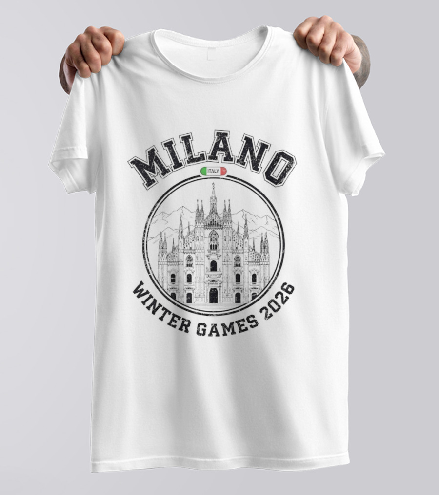Milano Winter Games 2026 Italy Cathedral Mountains T-Shirt