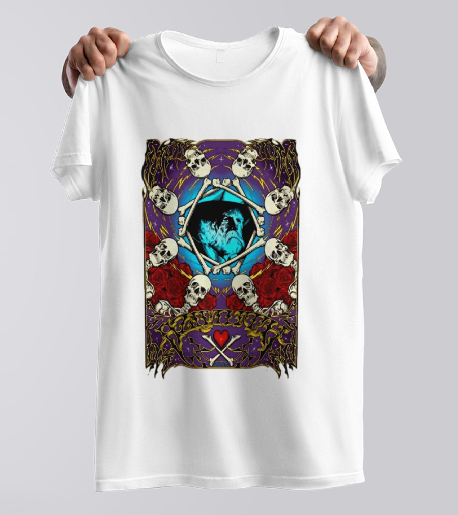 Skull And Roses Psychedelic Tribute Boby Weir In Loving Memory T-Shirt