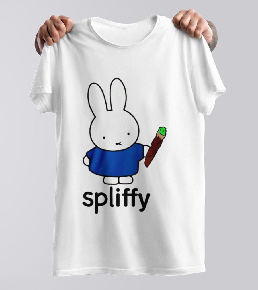 Bunny Spliffy Character Holding Joint T-Shirt