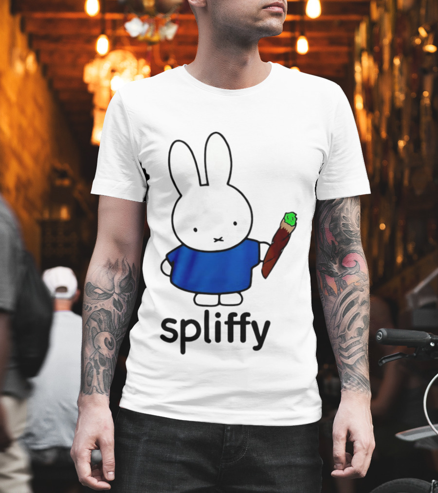 Bunny Spliffy Character Holding Joint T-Shirt