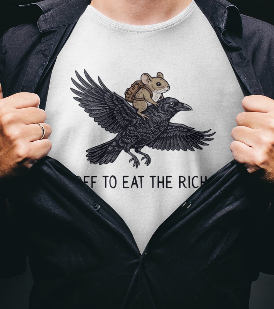 Mouse Riding Raven Off To Eat The Rich T-Shirt